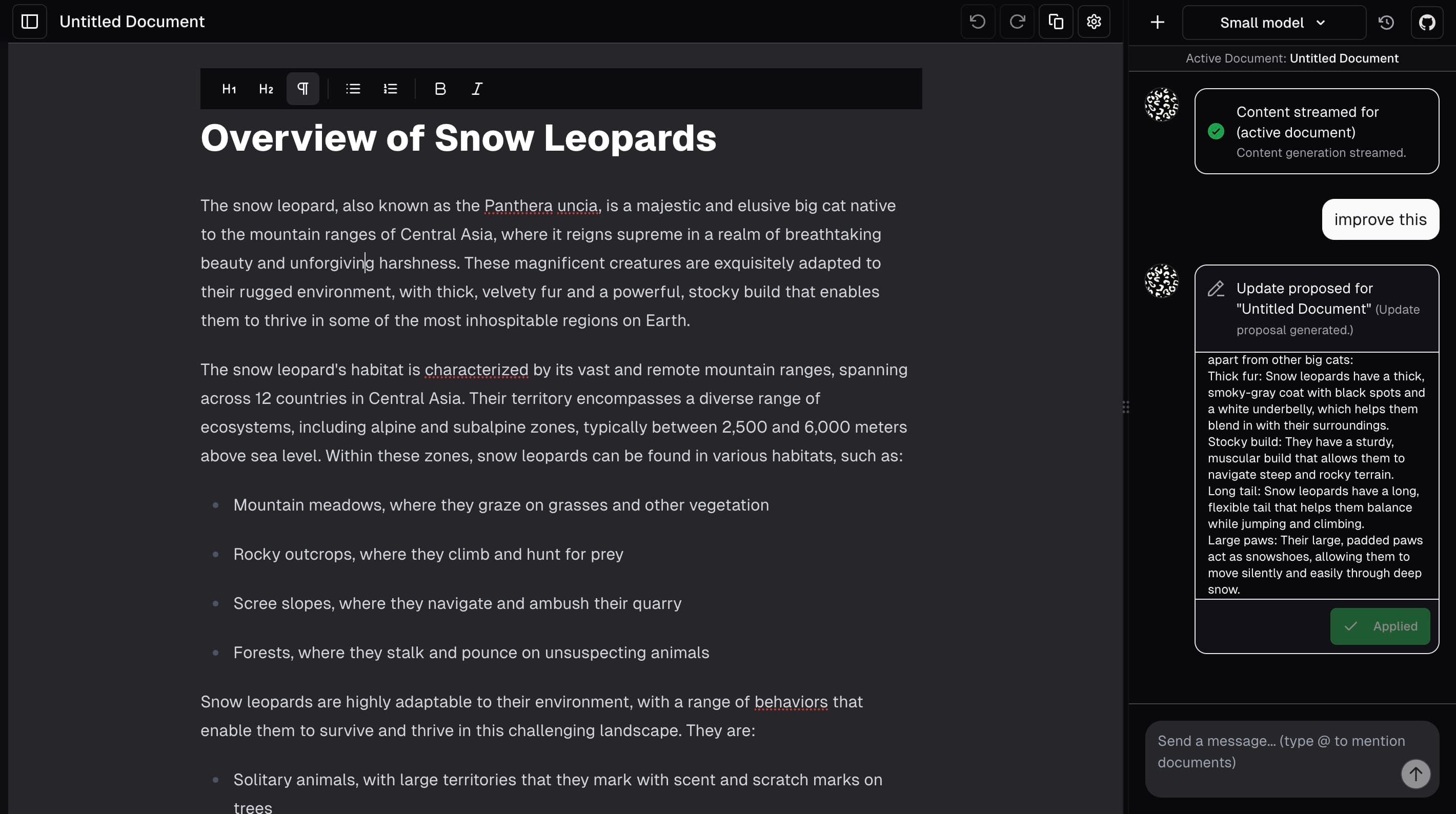 Snow Leopard Demo Preview (Dark Mode)